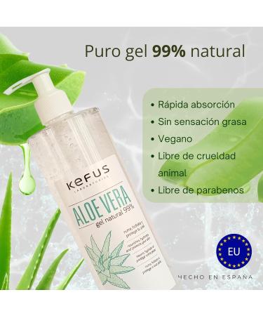  KEFUS Pure Natural Aloe Vera Gel 500ml Immediate absorption and pleasant non-greasy texture Nourishes hydrates refreshes and care - Buy Online on GoSupps.com