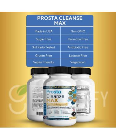 Prosta Cleanse Max Natural Herbal Prostate Support Supplement 60 Veggie Capsules with Saw Palmetto Vitamin E B6 Pygeum Extra Strength Formula (1) - Buy Online on GoSupps.com