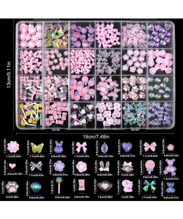3D Mix Assorted Color Nail Charms Acrylic Multi Cute Nail Art Charms Hollow Candy Jewelry Nail Supplies for Nail Art Design DIY Crafts Accessories (Pink Candy) - Buy Online on GoSupps.com