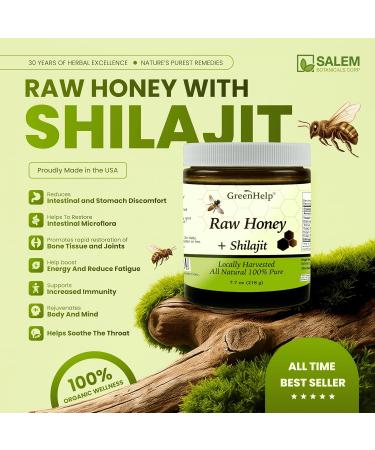 Green Help Raw Honey with Shilajit 100% Natural Honey Infused with Shilajit Supports Energy Vitality & Overall Wellness Rich in Antioxidants & Nutrients No Artificial Additives Made in the USA - 7.7 Fl. Oz. - Buy Online on GoSupps.com