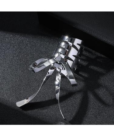 Xtauaguh Metal Bowknot Hair Clips - Girls Retro Barrette | Solid Color French Barrette Bows Hairpin for Adults Girls All Ages Kids Silver - Buy Online on GoSupps.com