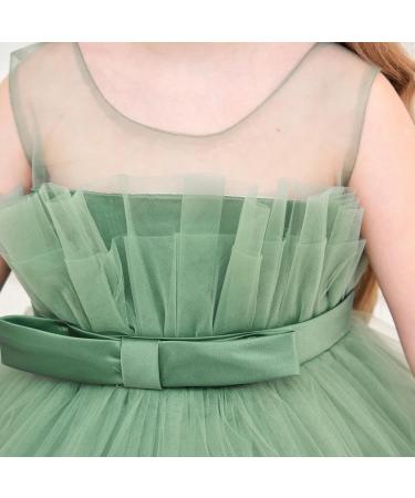Miipat Baby Girl Tulle Sleeveless Princess Party Dress with Headband | Green | 3-4 Years - Buy Online on GoSupps.com