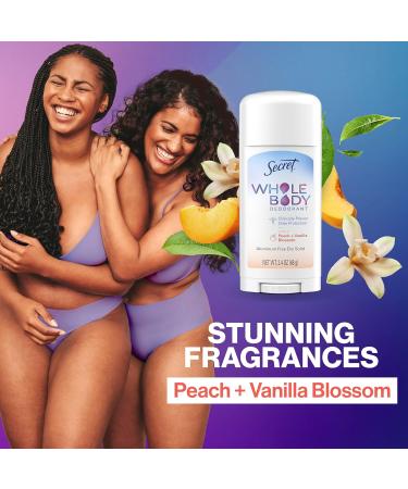 Secret Whole Body Deodorant Stick for Women Peach & Vanilla Scent Aluminum Free Deodorant Stick 72 HR Odor Protection 2.4 oz Peach & Vanilla Blossom 2.4 Ounce (Pack of 1) - Buy Online on GoSupps.com