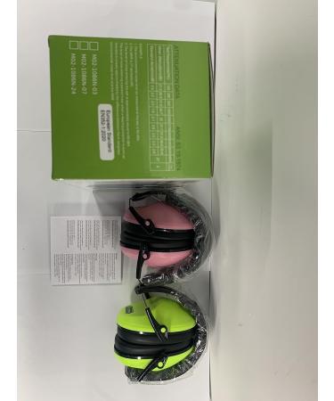 Dr.meter Children Ear Defenders NRR 27dB Protective Earmuffs | Noise Blocking Ear Muffs for Kids | Adjustable Headband | Green & Pink - Buy Online on GoSupps.com