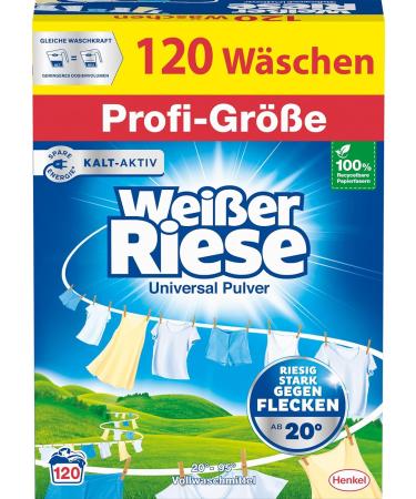 Buy White Giant Universal Powder - Professional Size 120 Washloads | Large Pack Cold-Active Full Detergent for Commercial Use - Stain Removal from 20 C - Buy Online on GoSupps.com