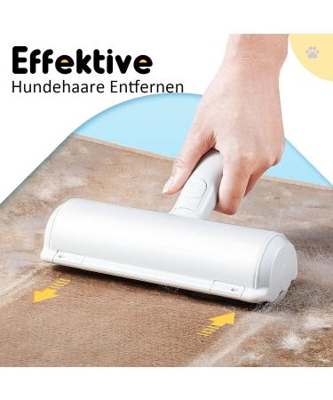 Mudela Animal Hair Remover | Self-Cleaning Lint Roller for Dog & Cat Hair | Effective on Carpets Furniture Clothing and More - White & Blue - Buy Online on GoSupps.com