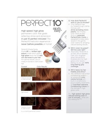 Clairol Nice'n Easy Perfect 10 6R Light Auburn Hair Dye - 1 Pack - Buy Online on GoSupps.com