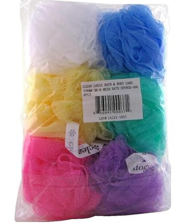 Clean Logic Mesh Bath Sponge 40G (6 Pieces) Assorted Colors - Buy Online on GoSupps.com