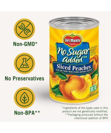 Del Monte No Sugar Added Yellow Cling Sliced Peaches 14.5 oz Can - 12 Pack | Canned Fruit - Buy Online on GoSupps.com