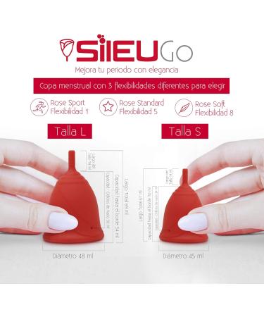 Sileu GO Pack: Eco-Friendly Menstrual Cup & Rose-Shaped Case | Size L - Red | Sustainable Alternative to Tampons & Pads - Buy Online on GoSupps.com