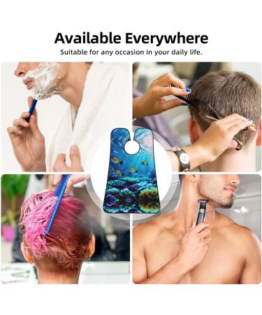Tranquil Underwater Beard Bib Apron for Men | Hair Catcher & Cape Cloth for Shaving & Trimming - Buy Online on GoSupps.com
