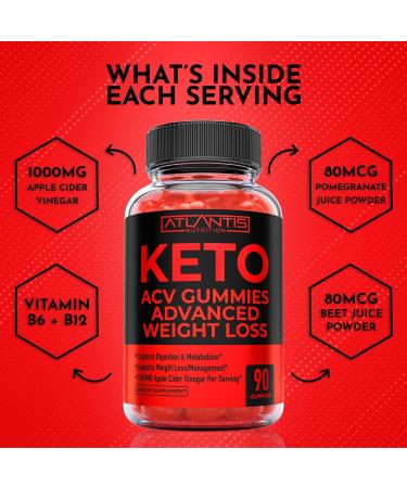 Keto ACV Gummies for Advanced Weight Loss - 1000mg Apple Cider Vinegar - 90 Count - Buy Online on GoSupps.com