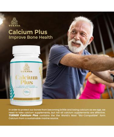 TURNER Calcium Plus Marine Calcium Supplement | UAF1000+ Antioxidant | Supports Bone & Joint Health | 2 Bottles, 180 Caps - Buy Online on GoSupps.com