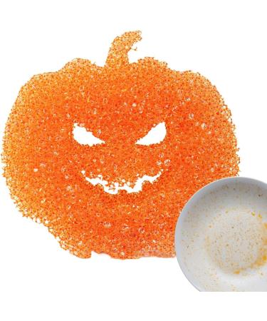 Kitchen Cleaning Sponge - Halloween Pumpkin Shape Scrub Sponge Cleaner | Absorbent Non-Scratch Dish Sponge for Dishes Pots Pans | Multipurpose Kitchen Accessories for Effective Cleaning All at Once Orange Color - Buy Online on GoSupps.com