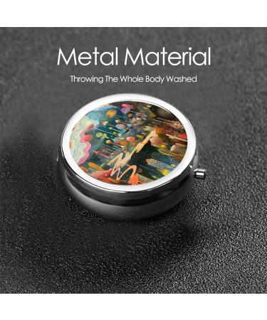 Strange Mushroom Portable Metal Pill Box - Round Mini 3-Compartment Design for Small Pills | Travel Essential - Buy Online on GoSupps.com