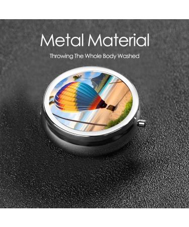Hawaii Hot Air Balloon Pill Box | 3 Compartment Travel Organizer | Portable Round Pill Box for International Shipping - Buy Online on GoSupps.com