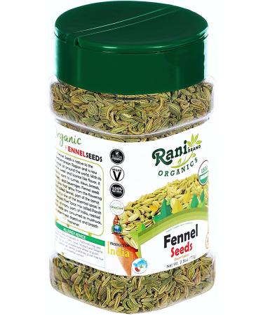 Rani Organic Fennel Seeds (Saunf Sabut) 2.5oz PET Jar - USDA Certified, All Natural, Vegan, Gluten Friendly, NON-GMO - Indian Origin Spice - Buy Online on GoSupps.com