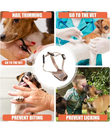 Muzzle for Dog Soft XS Sized Pet Muzzle to Stop Chewing Biting with Breathable Mesh & Stable Head Bar Design Dog Anti Barking Muzzle Mesh Muzzle Guard for Small Dogs Gift (Khaki) - Buy Online on GoSupps.com