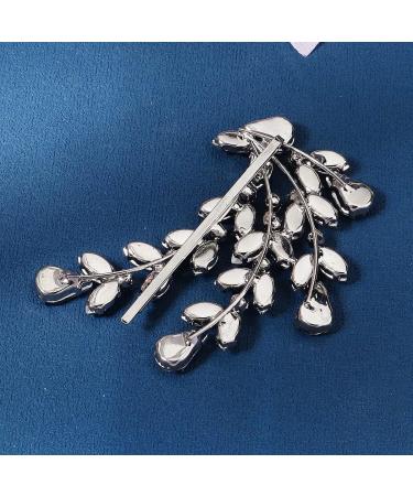 Sither Bridal Crystal Barrette for Wedding Women Crystal Hair Clip Silver Headpiece for Prom Halloween Party Hair Accessories Gift - Buy Online on GoSupps.com