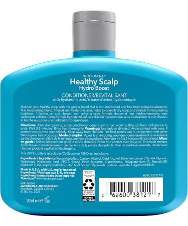 Neutrogena Moisturizing Healthy Scalp Hydro Boost Conditioner for Dry Hair and Scalp with Hydrating Hyaluronic Acid pH-Balanced Paraben & Phthalate-Free Color-Safe 354 ml Conditioner Blue - Buy Online on GoSupps.com