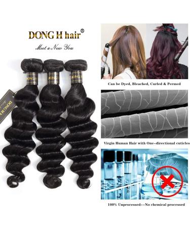 DONG H Loose Deep Wave Peruvian Virgin Human Hair Bundles - Natural Color Wet and Wavy Hair Extensions | 3 Bundles (16, 18, 20) - Buy Online on GoSupps.com