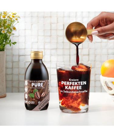 Breaknow Coffee Concentrate | Sugar-Free 100% Arabica Syrup | 30x Portions for Ice Coffee | Quick 10-Second Cold Brew | 200 ml Pure Coffee for Home & On-the-Go - Buy Online on GoSupps.com