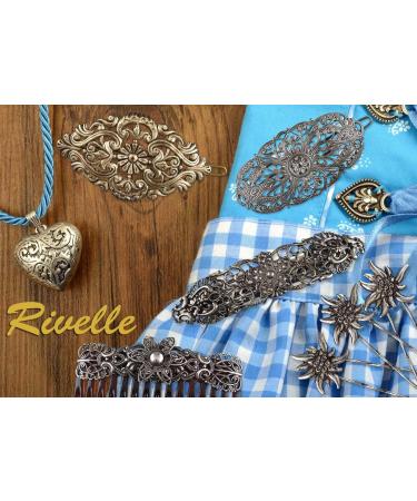 Rivelle Damen Trachten Haarspange alt-silber 5 8 cm | Vintage Haarschmuck f r Hochzeit | Metall Silber - Internationaler Versand - Buy Online on GoSupps.com