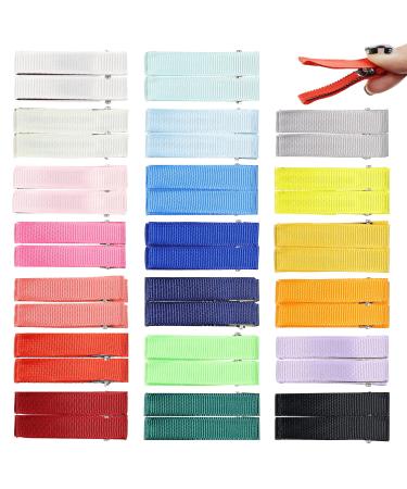 40 Pack Bulk 5cm Grosgrain Ribbon Covered Metal Hair Clips for Baby Girls - Buy Online on GoSupps.com