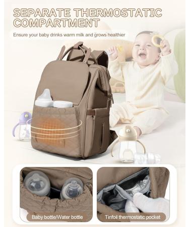 Waterproof Baby Diaper Bag Backpack with Stroller Belts - Large Capacity for Moms & Dads - Ideal for Travel & Casual Use - A3 Bronze - Buy Online on GoSupps.com