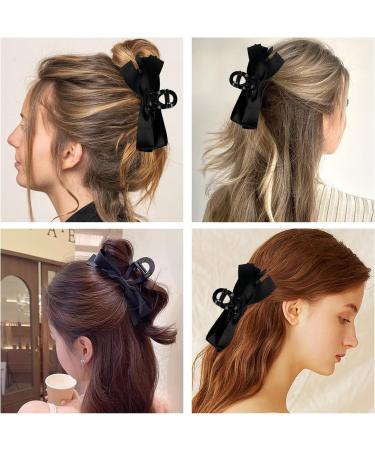 2pcs Big Bow Hair Claw Clips for Women - French Bow-knot Barrettes for Thick Thin Hair - Nonslip Black Bow Hair Claws - Perfect for Birthday Party, Show, Christmas & Thanksgiving - Buy Online on GoSupps.com