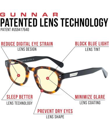 Gunnar Emery Gaming Glasses - Blue Light Filter UV Protection Tortoise/Onyx Frame 65% Blue Light Block - Premium Comfort for Gamers - Buy Online on GoSupps.com