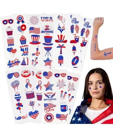 4th of July Temporary Tattoos | 100 USA Temporary Tattoos | American Flag  USA  Temporary Tattoos | 4th of July Party Props | USA Game Day Party Decoration | American theme Party Favors | by Anapoliz