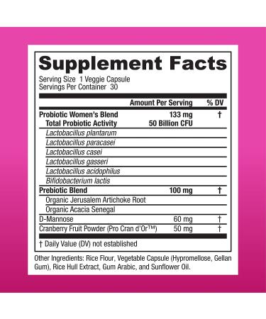 Physicianâ€™s Choice Women's Probiotics 50 Billion - Prebiotic Fiber Blend | 30 Capsules - Buy Online on GoSupps.com