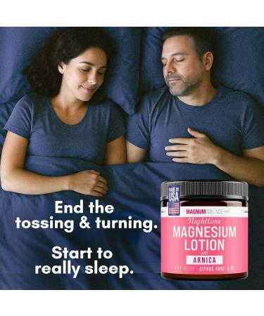 Magnum Solace Nighttime Magnesium Lotion with Arnica Soothing Relief & Relaxation Highly Concentrated Magnesium for Muscles & Joints Apply to Legs or Feet Before Bed Skin-Friendly - Buy Online on GoSupps.com