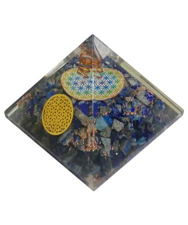 Orgone Pyramid Large Lapis Lazuli Crystal Energy Generator EMF Protection Meditation Healing