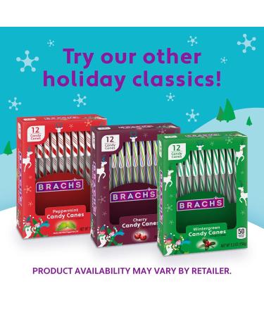 Brach's Holiday Cherry Candy Canes - 12ct Box | Perfect Stocking Stuffer & Festive Holiday Treats - Buy Online on GoSupps.com