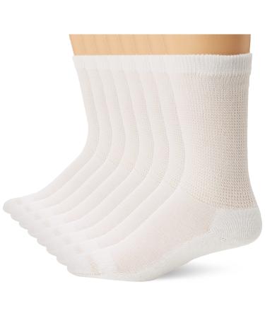 MediPeds Women s Extra Wide Non-Binding Top Crew Socks with COOLMAX Fiber Multipairs Shoe Size: 10-12 White