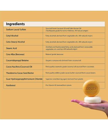 LOLE'S 2in1 Shampoo Bar & Conditioner with Coconut Oil - Volume & Strength | 99% Natural Ingredients | Beeswax & Preservative Free | Plastic Free - Buy Online on GoSupps.com