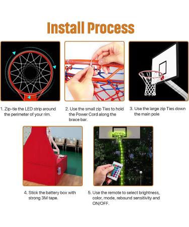 Waybelive LED Basketball Hoop Lights - Remote Control, 16 Color Change, Waterproof, Super Bright - Perfect for Nighttime Outdoor Play - Great Gift for Kids - Buy Online on GoSupps.com