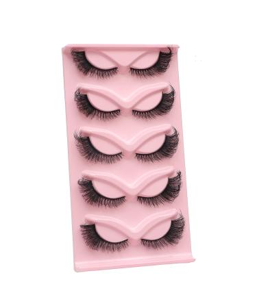 HBZGTLAD New Cat-Eye 3D Mink Eyelashes Curled Winged Natural Realistic Messy End Eye Elongated Thick False Eyelashes Soft Fake Eyelashes (MA01)