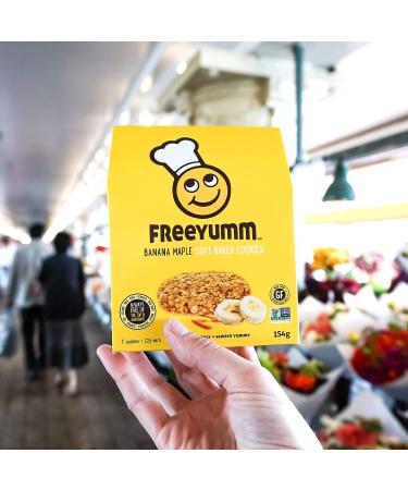 FreeYumm Banana Maple Soft Baked Cookies - Plant Based & Allergy Friendly Snacks - Gluten Free - 21 Individually Wrapped - Buy Online on GoSupps.com