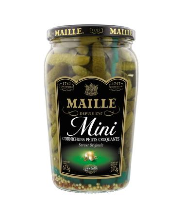 Maille Mini Cornichons Petits Croquants Bocal, Croquants et Intenses, 370g