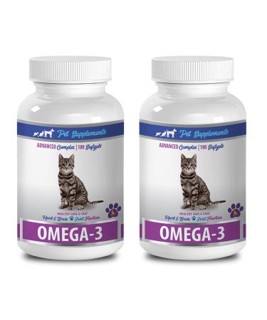 Fish Oil for Cats Capsules - Omega 3 - for Cats - Heart Brain and Joint Function - SOFTGELS - cat Omega 3-2 Bottle (360 SOFTGELS)