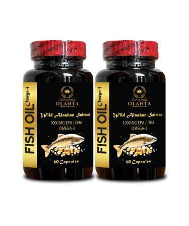 Fish Oil Omega 3 Supplements - Fish Oil Concentrate Fish Oil Supplement w/EPA & DHA Fatty Acids Omega 3 Fatty Acids from Wild Caught Fish - 2 Bottles 120 Capsules