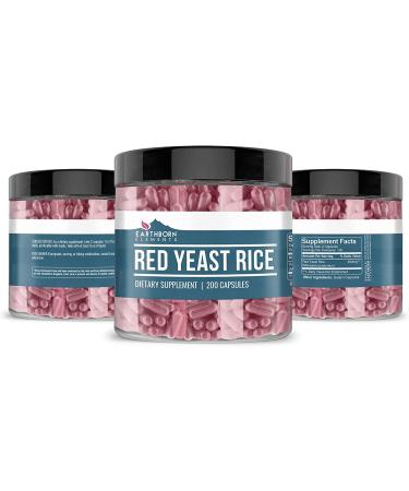 Earthborn Elements Red Yeast Rice 200 Capsules - Pure & Undiluted - No Additives - 200 Count - Buy Online on GoSupps.com
