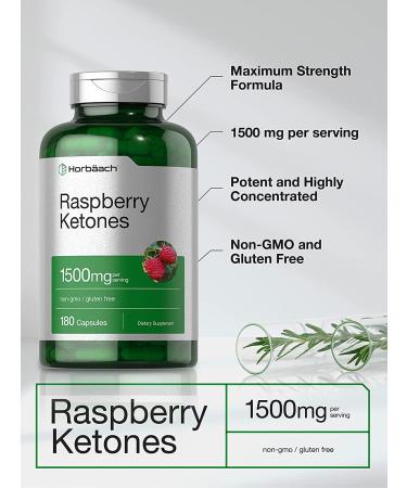 Raspberry Ketones 1500mg 180 Capsules Non-GMO Gluten Free Pills by Horbaach - Buy Online on GoSupps.com
