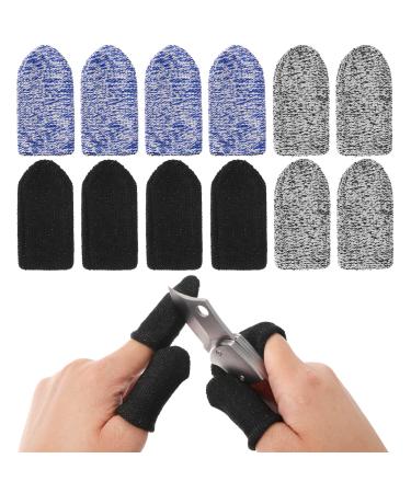 TIESOME 12 PCS Finger Cots Cut Resistant Protector Finger Covers for Cuts Reusable Gloves Life Extender Anti-Slip Cut Resistant Finger Protectors for Kitchen Work Sculpture Supplies (Multicolor)