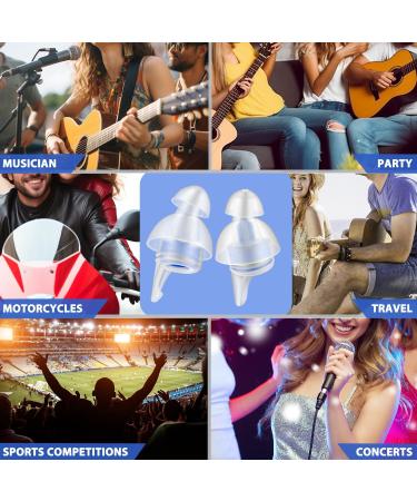 High Fidelity Concert Ear Plugs | 2 Pairs of Noise Reduction Ear Protection for Musicians | Light Blue & Black | Ideal for Concerts Festivals & Motorcycles - Buy Online on GoSupps.com