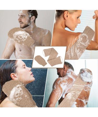 2-Piece Bamboo Fiber Back Scrubber Set - Luffa Shower Brush & Exfoliating Sponge for Deep Cleaning & Massage - International Shipping Available - Buy Online on GoSupps.com