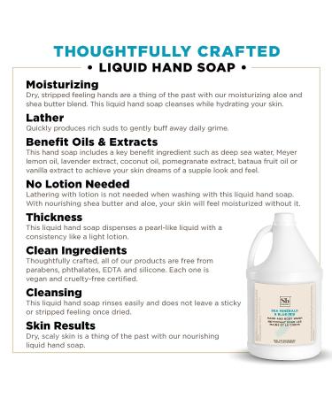 Soapbox Sea Minerals & Blue Iris Liquid Hand Soap & Body Wash - Gentle Moisturizing Cleanser, Vegan & Cruelty-Free | Gallon Size for Bathroom, Kitchen & Professional Use - Buy Online on GoSupps.com